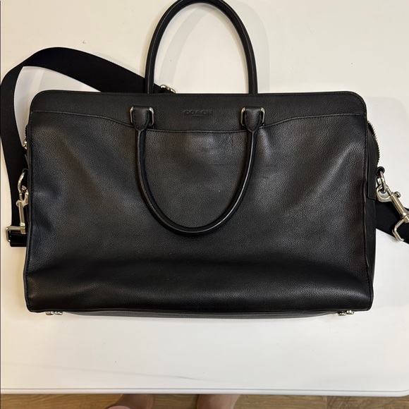 Coach Black Leather Briefcase with Classic Design